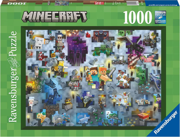 Ravensburger Puzzle 12000422 - Minecraft Mobs - 1000 piese Minecraft Puzzle pentru adulți și copii cu vârsta de peste 14 ani Puzzle Naty Shop Pixelate