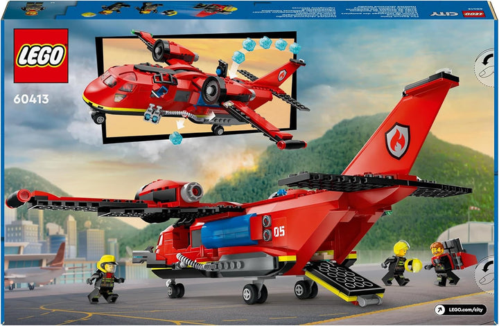 LEGO City Firefighting Plane, Set de pompieri cu avion jucărie pentru copii, set de construcție cu 3 figuri de pompieri și decor de incendiu, idee excelentă de cadou pentru băieți și fete de la 6 ani 60413 Seturi de constructie Besuche den LEGO-Store