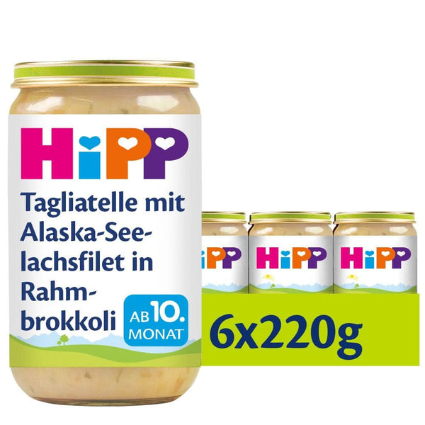 Tagliatelle Hipp cu file de Alaska pollock în cremă de broccoli, pachet de 6 (6 X 220 grame) Mama si Copilul Naty Shop 220 grame Tagliatelle Hipp