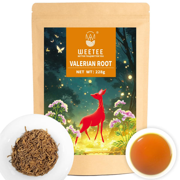 WEETEE Ceai de valeriană, 228 g Ceai din rădăcină de valeriană Frunze întregi, fabricat din rădăcină de valeriană tăiată și cernută, pentru preparare acasă, ceai din plante natural fără cofeină
