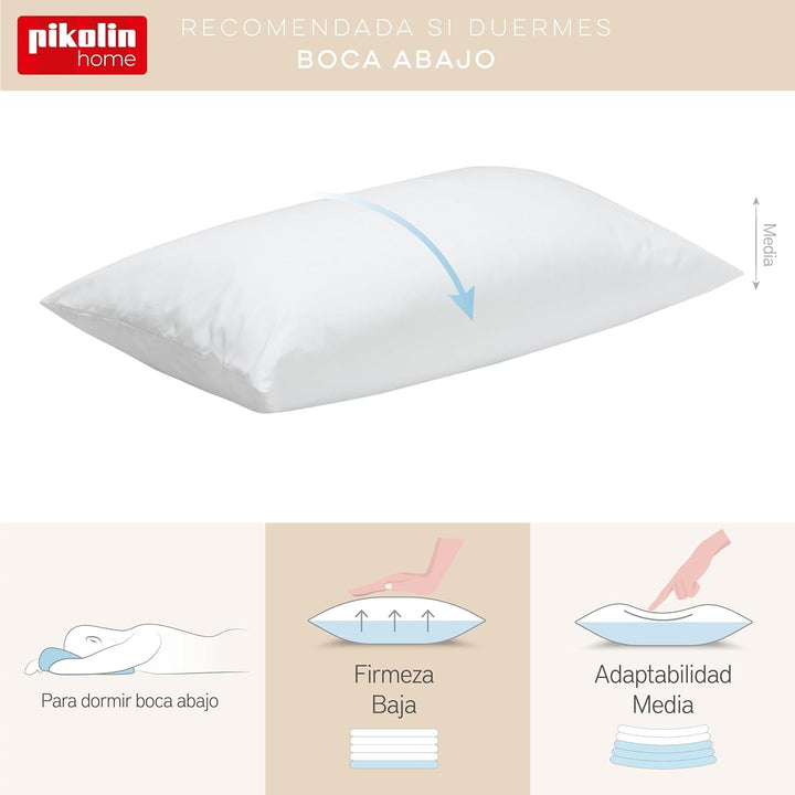 Pernă din fibre antiacarieni Pikolin Home, previne simptomele alergiilor, pentru dormit pe lateral sau pe spate, cu fermitate medie Perne standard Naty Shop