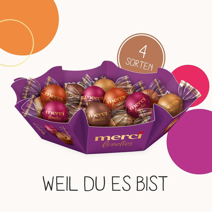 Merci Lovelies Creamy – 185 grame – Mix de praline cu specialități de ciocolată umplută Naty Shop