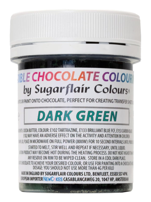 Sugarflair Dark Green, unt de cacao colorat pentru colorarea ciocolatei, 35 grame Coloranti Alimentari Naty Shop Default Title