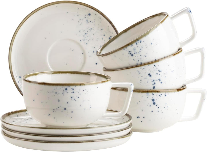 MÄSER Seria Pintar, Set de veselă de înaltă calitate pentru 4 persoane, serviciu combinat din 16 piese Seturi vesela masa Naty Shop Albastru Set cești de cafea
