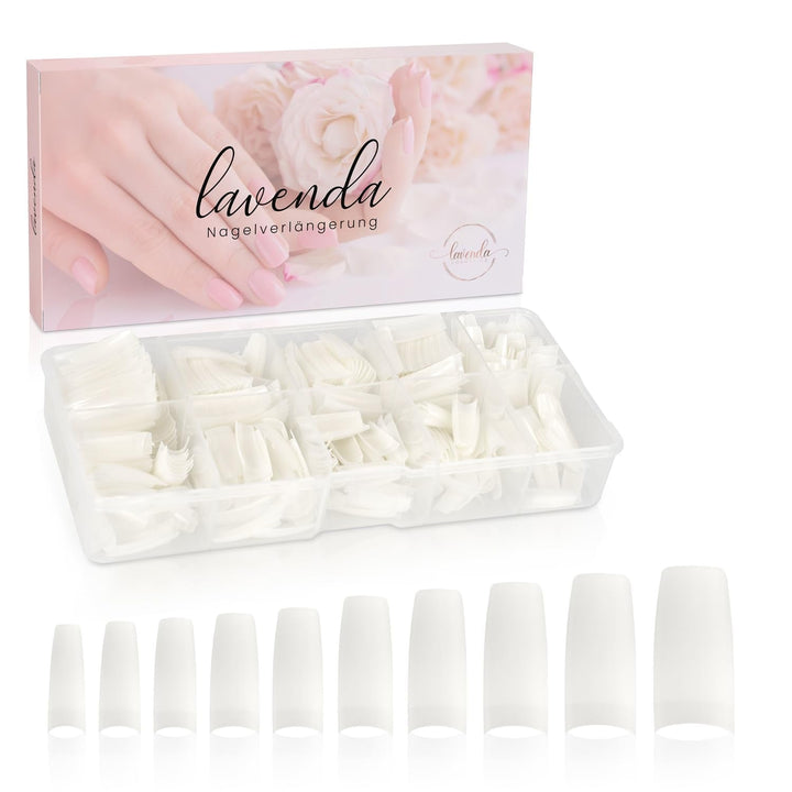 ® Unghii artificiale pentru lipire 500 bucăți Unghii false - Unghii stabile pentru unghii cu gel - Unghii cu calitate de studio (culoare naturală)