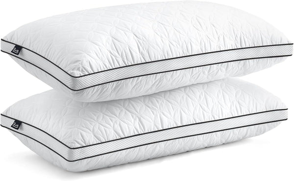 Pernă Bedstory 40X80Cm Set de 2 perne, pernă de dormit din microfibră 2X950G, pernă de pat respirabilă și lavabilă, ideală pentru un somn odihnitor profund, certificată Oeko-Tex Perne standard Naty Shop Alb Negru 40X80 ( set de 2 )