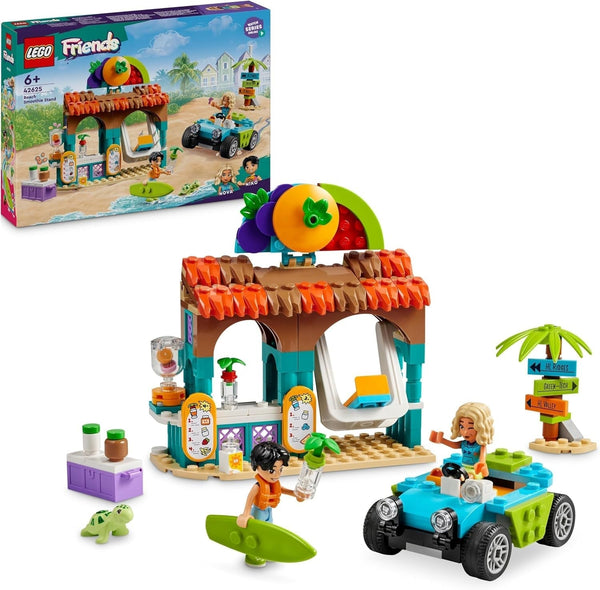 LEGO Friends Smoothie Stand At The Beach, set de joacă pentru jocuri de rol, idee de cadou pentru fete și băieți de la 6 ani cu figuri de joacă, broască țestoasă și accesorii, jucărie pentru dezvoltare socială 42625 Seturi de constructie Besuche den LEGO-Store Titlu implicit