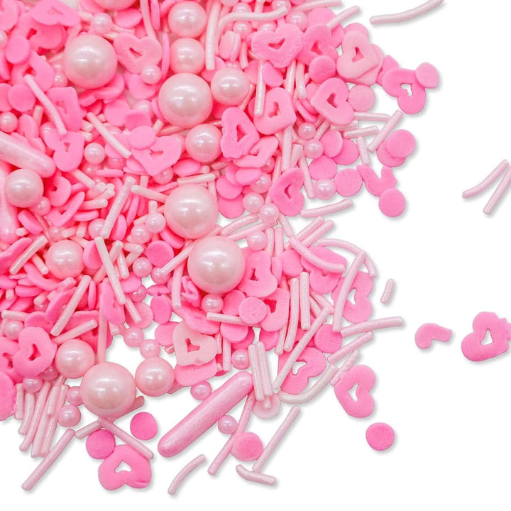 Sprinkles cu tematica de Crăciun, 100 grame Sprinkles Naty Shop Roz