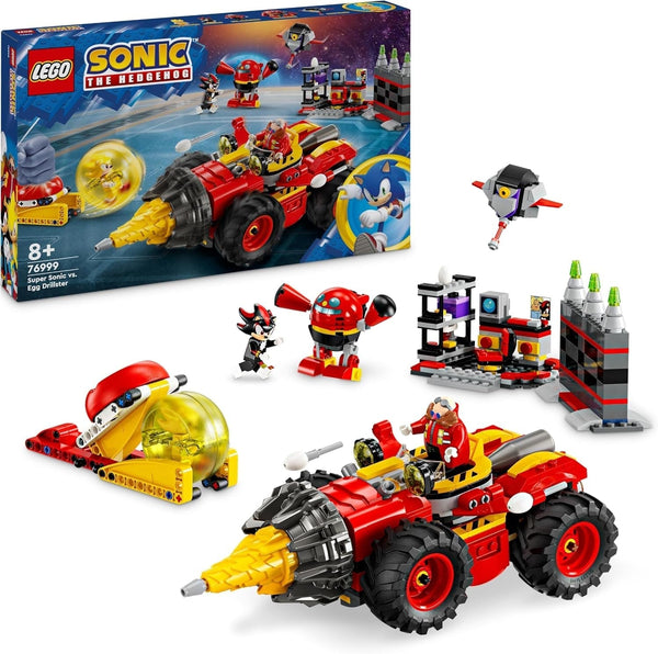LEGO Sonic the Hedgehog Super Sonic Vs. Egg Drillster, set de jocuri video de aventură, cadou pentru copii, set cu Shadow și Dr Eggman pentru băieți și fete de la 8 ani 76999 Seturi de constructie Besuche den LEGO-Store Titlu implicit