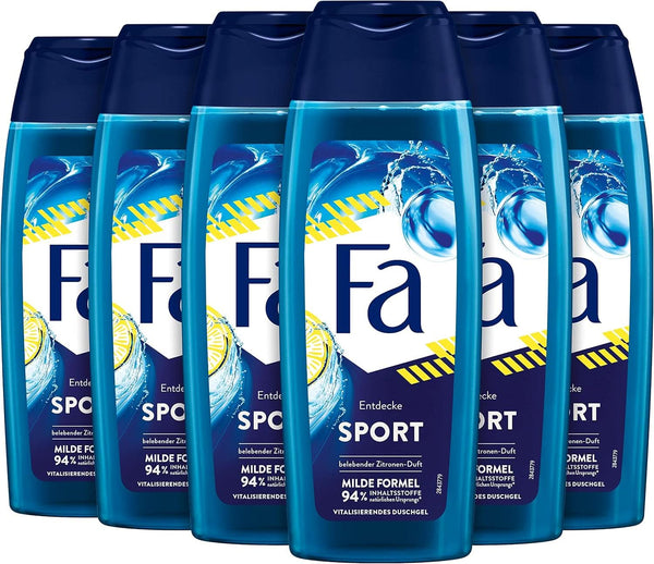 FA Gel de duș Sport, pachet de 6 x 250 ml Duș și baie Naty Shop 6 x 250 ml