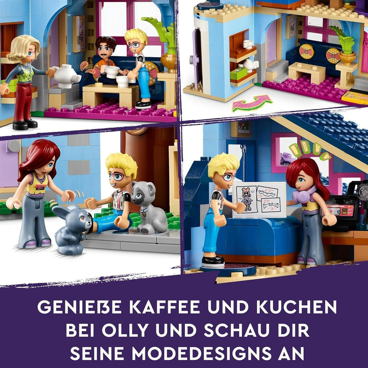 Casă de familie LEGO Friends Olly și Paisley, casă de păpuși cu figurine și accesorii, set cu casă cu două etaje și casă în copac, cadou creativ pentru fete și băieți cu vârsta de peste 7 ani 42620 Seturi de constructie Besuche den LEGO-Store