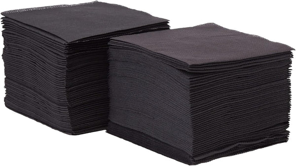 Saten Ser22104961 Coktail, șervețel 20 X 20, 2 straturi, 1/4 fold, 100 șervețele, Punta-Punta, negru