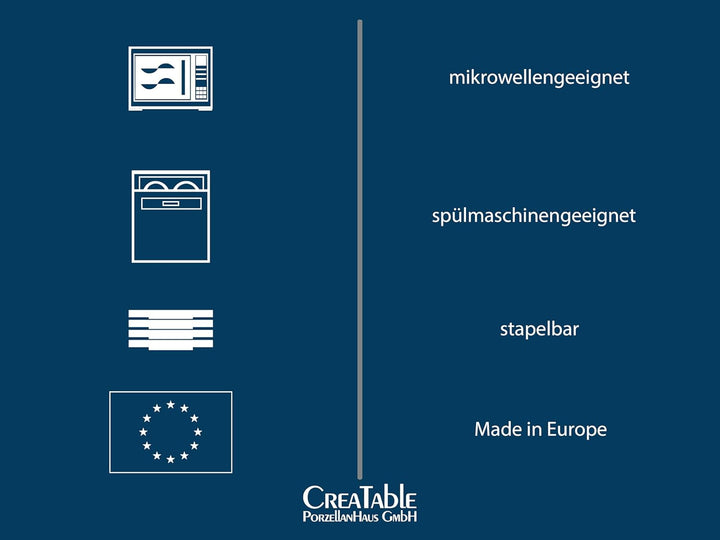 Creatable, 22901, Serie Allround - COAST LINE, 10-Teiliges Geschirrset, Kombiservice Aus Porzellan, Spülmaschinen- Und Mikrowellengeeignet, Made in Europe Seturi vesela masa Naty Shop