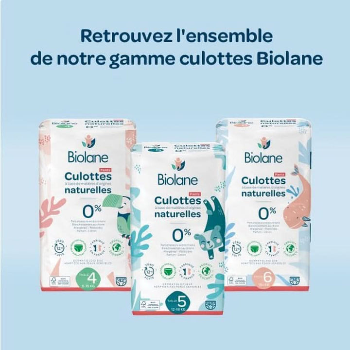 BIOLANE - Pantaloni scutece - Marimea 6 (16 + kg) - Fara scurgeri timp de 12 ore - Pachet 1 luna - 108 scutece - Ecologic Mama si Copilul Naty Shop