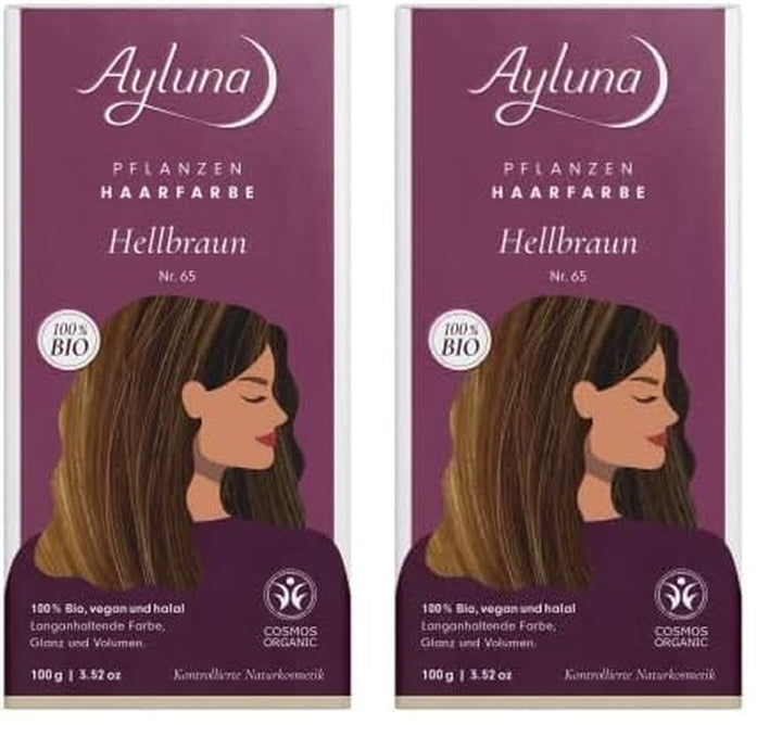 Vopsea de păr vegetală 60 chilli red, vopsea de păr vegană cu henna, madder indian, schinduf și mușețel, pentru culoare de lungă durată, strălucire și volum, fără amoniac, 100% acoperire pentru părul gri, 100g Vopsea pentru par Naty Shop Maro deschis 65 100 G (pachet de 2)