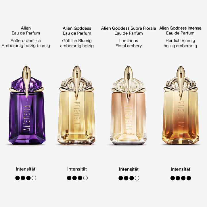MUGLER Alien Eau De Parfum, Parfum de damă, Chihlimbar, Lemnos și Floral, Parfum excepțional, Reîncărcabil, 30 ml + Loțiune de corp parfumată MUGLER Alien, 200 ml