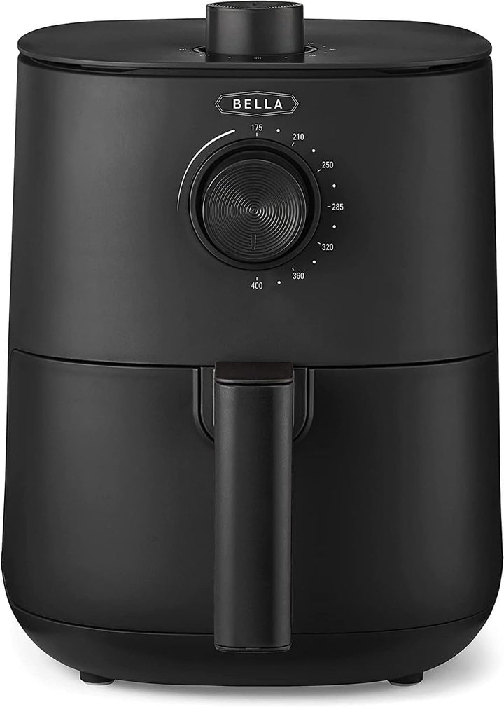 BELLA Hot Air Fryer 1.9L, 5-In-1 Compact Multi-Cooker, acoperire neaderentă, coș sigur pentru mașina de spălat vase Electrocasnice Naty Shop Negru 3L Manual cu buton rotativ dublu