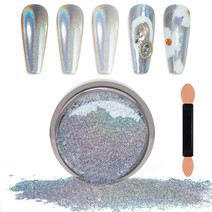 Chrome Nagel Pulver Spiegel Effekt Metallic Staub Holographische Glitter Glasierte Maniküre Dekoration Reflektierendes Pigment Für DIY Gel Polish Nail Art, Harz Handwerk, Geschenke Für Gold