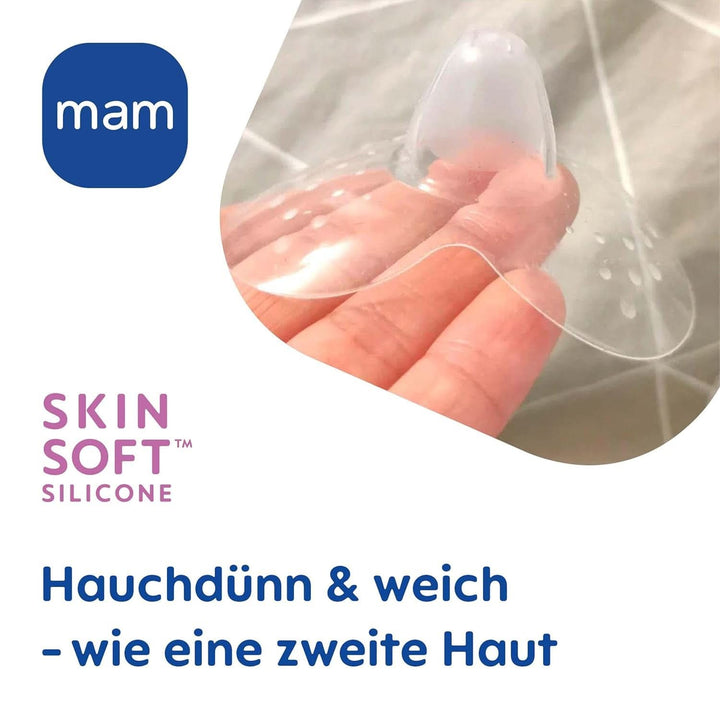 MAM Stillhütchen Größe L (Ø 23 Mm) Im 2Er-Set, Extra Weiche Brusthütchen Zum Schutz Beim Stillen, Brustwarzenschutz Für Maximalen Hautkontakt Zwischen Mutter Und Kind Accesorii Hrana si Alaptare Bebe Naty Shop