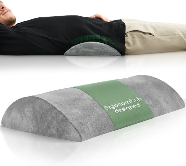 Pernă lombară ergonomică pentru pat și canapea - Pernă lombară pentru susținerea spatelui atunci când stai întins - Pernă lordose pentru coloana lombară - Pernă de susținere lombară pentru spate, Pernă de susținere lombară - GREY Perne lombare Naty Shop Gri