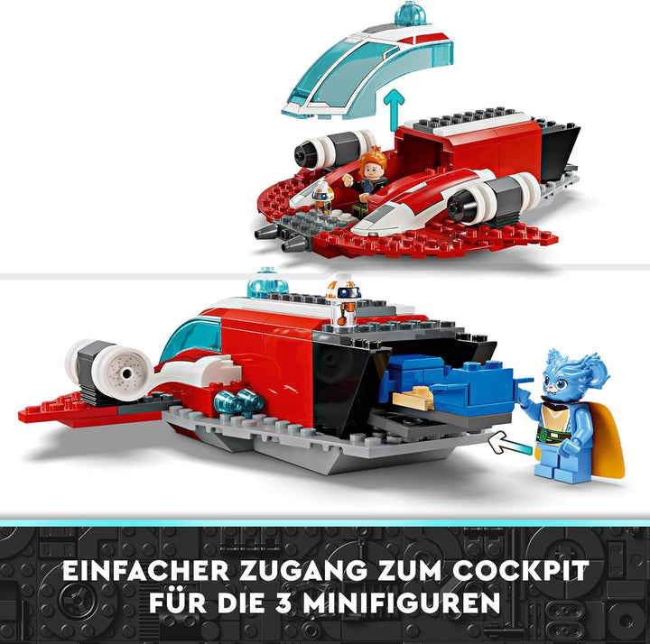 LEGO Star Wars: Aventurile tinerilor Jedi Crimson Firehawk, Set de pornire pentru copii cu navă spațială construibilă, bicicletă Speeder și 3 figuri, cadou pentru băieți și fete de la 4 ani 75384 Seturi de constructie Besuche den LEGO-Store