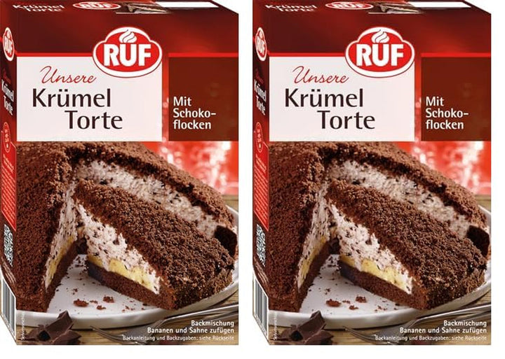 RUF Apfeltorte, Backmischung Für Eine Apfel-Torte Mit Sahne-Creme Und Zimt-Zucker, Apfel-Zimt-Torte, Vegan Naty Shop Maulwurfkuchen 425 G (Packung Mit 2)
