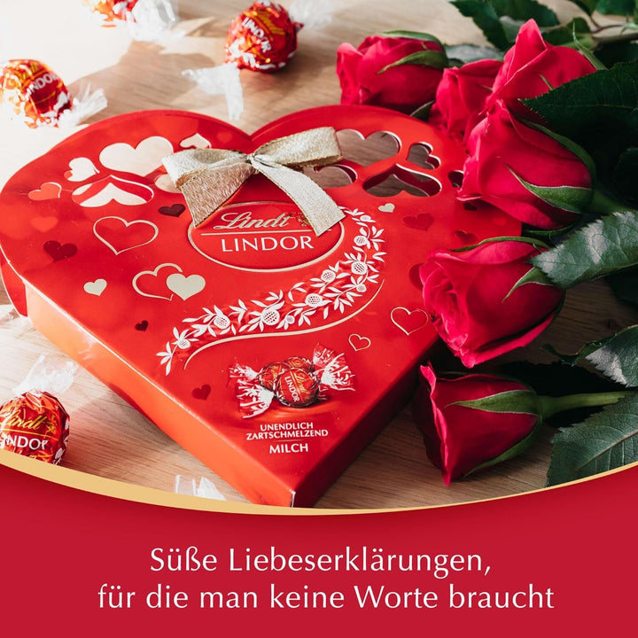 Lindt Lindor heart pack, pachet de 4 (4 X 112 G) Bomboane de Ciocolata Naty Shop