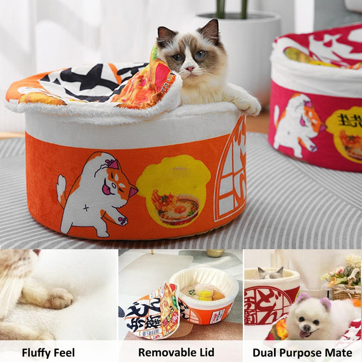 ZHUIYIWIN Peșteră pentru pisici, Paturi pentru pisici, Căsuță pentru pisici, Peșteră pentru îmbrățișări, Loc de dormit confortabil pentru pisici, Pisici, Căței, Căsuță de pluș pentru pisici de interior, Pisici (Albastru Portocaliu, M)