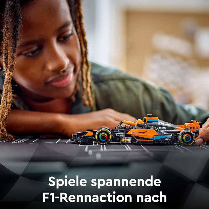 LEGO Speed Champions Mclaren Formula 1 mașină de curse 2023, jucărie pentru copii cu vârsta de peste 9 ani, băieți și fete cărora le place să se joace independent, model de vehicul construibil, decor pentru camera copiilor 76919 Seturi de constructie Besuche den LEGO-Store