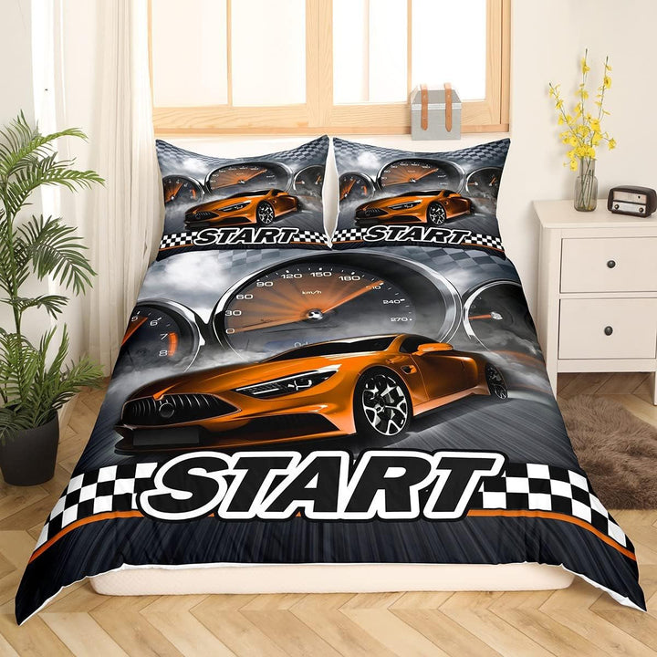 Jungen Cartoon Auto Bettwäsche Set 135X200,Kinder Bau Fahrzeuge Tröster Abdeckung Für Kind Kleinkind Teens,Dinosaurier Bettbezug,Traktor Maschinerie Bagger Bettdecke Abdeckung,Lkw Autos Bettwäsche Naty Shop Multi 2 155*220+80*80*1