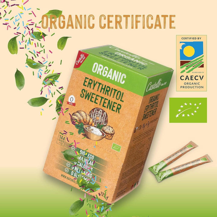 Eritritol natural organic | 144 pungi de 5 G, 720 grame total Indulcitori Naty Shop