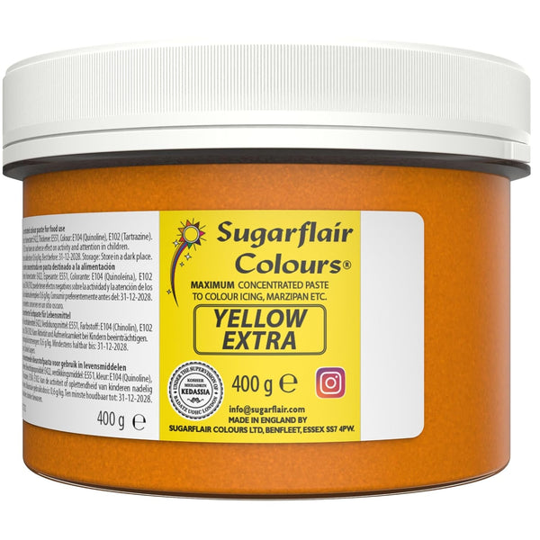 Sugarflair Lebensmittelfarbe Max Konzentriert Yellow Extra, Lebensmittel Farbstoff Hoch Konzentriert Für Marzipan Und Fondant, Max Concentrate Paste Colour - 400G Coloranti Alimentari Naty Shop Default Title