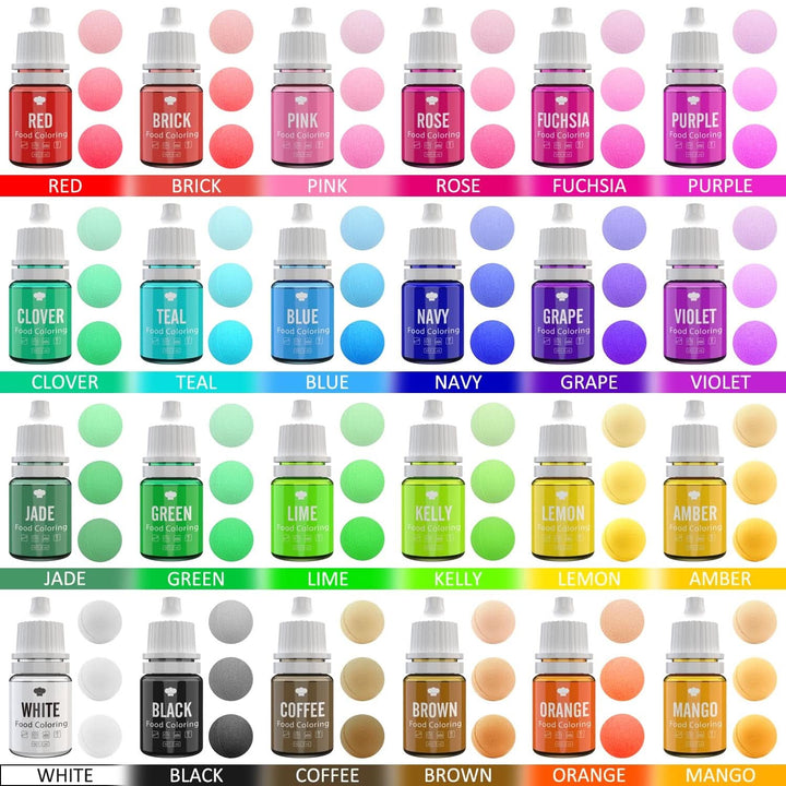 Set 24 coloranți alimentari, lichid, 24 x 6 ml Coloranti Alimentari Naty Shop