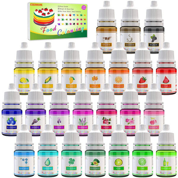 Set de 24 coloranți alimentari lichizi, 24 x 6 ml Naty Shop