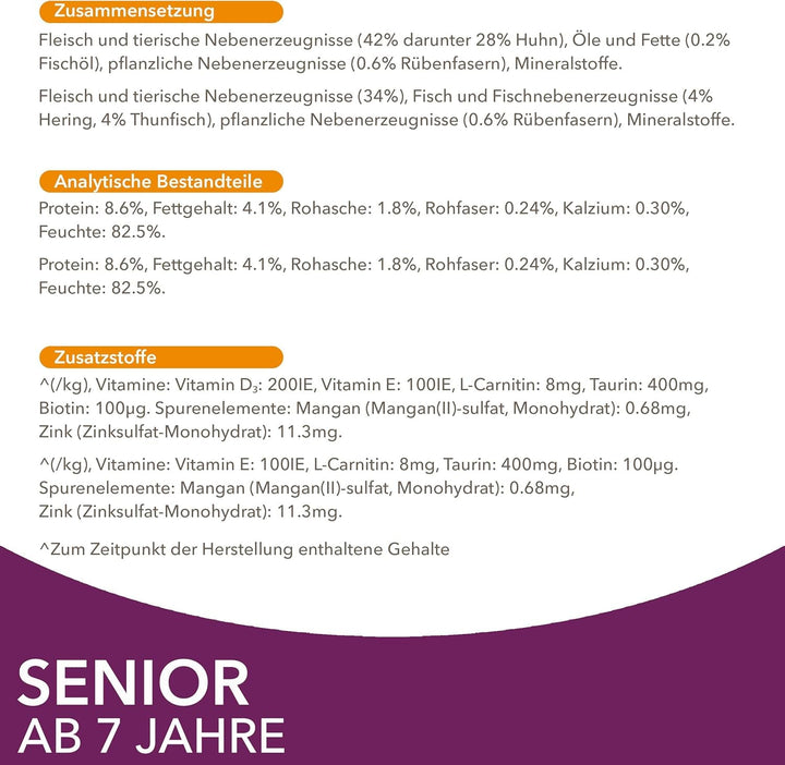 IAMS Delights Senior Cat Food Wet - Multipack cu pui și pește în sos, hrană umedă de înaltă calitate pentru pisici bătrâne de la 7 ani, 12 X 85 G