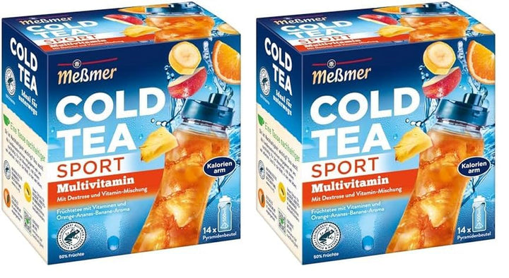 Meßmer Cold Tea Sommer-Beere | 14 pliculețe piramidale | Fără gluten | Fără lactoză | Vegan