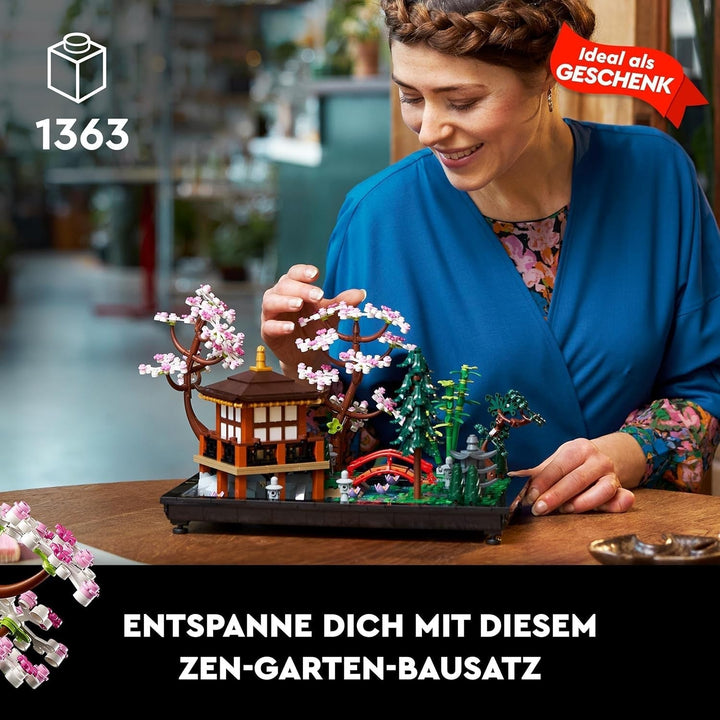 Lego Icons Garden Of Silence - Set de grădină botanică Zen pentru adulți cu flori de lotus - Decorațiune de birou personalizabilă inspirată de Japonia - Cadou pentru femei și bărbați 10315 Seturi de constructie Besuche den LEGO-Store