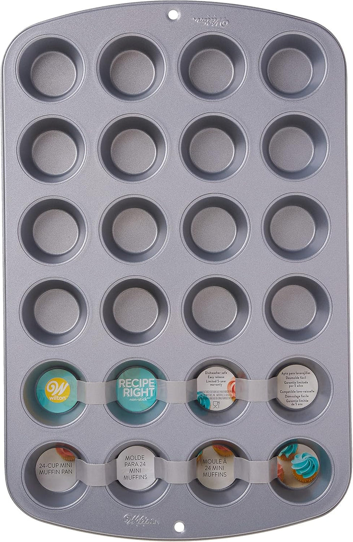 Wilton 24 Er Mini-Muffinbackform, Antihaftbeschichtet, Silber Matrite si tavi pentru copt Naty Shop