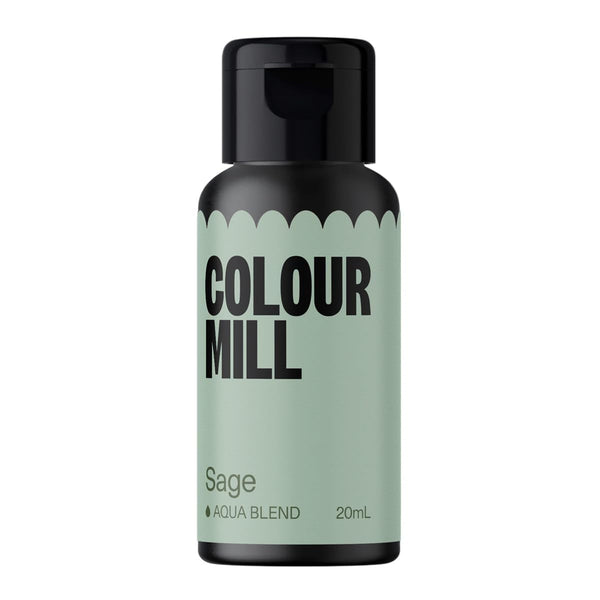Colour Mill Aqua Blend Sage Lebensmittelfarbe Auf Wasserbasis - Lebensmittel Farbe Sehr Intensiv, Hoch Konzentriert, Vegan - 20 Ml Coloranti Alimentari Naty Shop Salbei 20 Ml (1Er Pack)