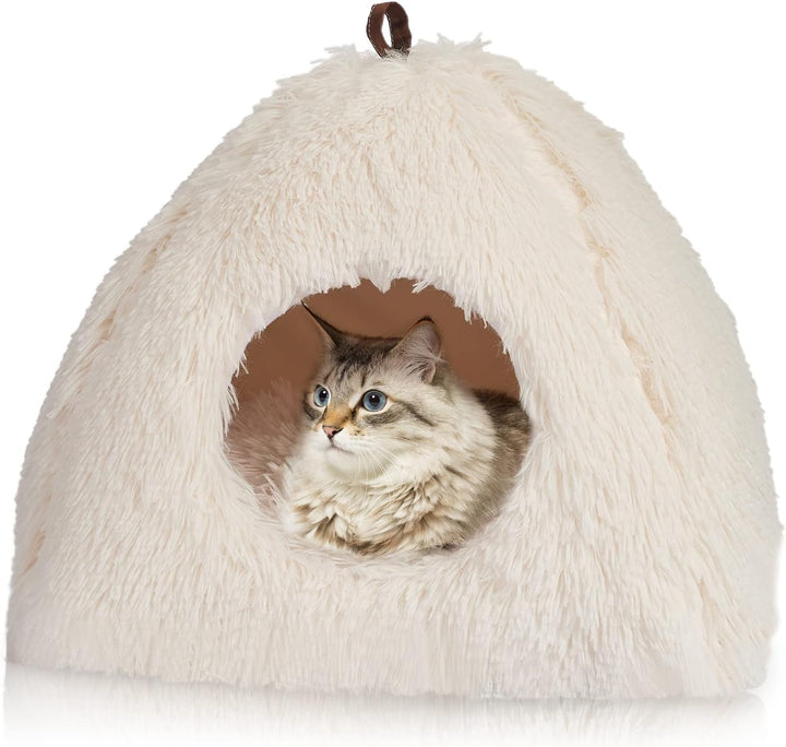 Peșteră pentru pisici, pat pentru pisici, căsuță pentru pisici, peșteră confortabilă, 40 x 40 cm, pliabilă CATISM, lavabilă, loc de dormit confortabil pentru pisici, pisoi, căței cu pernă detașabilă pentru pisici, gri