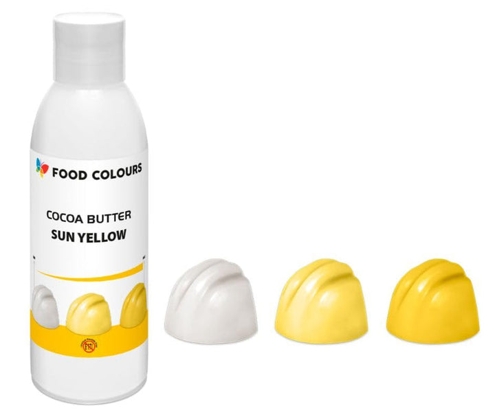 Food Colors Cocoa Butter, Sun Yellow, colorant alimentar pe bază de unt de cacao pentru ciocolata si creme, 100 grame Coloranti Alimentari Naty Shop
