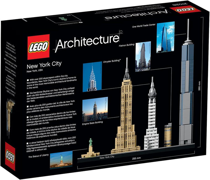 LEGO Arhitectura New York City Set, Skyline Model Kit cu World Trade Centre și Statuia Libertății, Artizanat pentru adulți, Decorațiuni pentru casă și birou, Cadouri pentru femei și bărbați 21028 Seturi de constructie Besuche den LEGO-Store