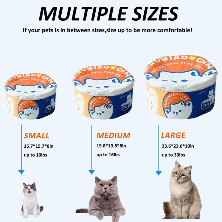 ZHUIYIWIN Peșteră pentru pisici, Paturi pentru pisici, Căsuță pentru pisici, Peșteră pentru îmbrățișări, Loc de dormit confortabil pentru pisici, Pisici, Căței, Căsuță de pluș pentru pisici de interior, Pisici (Albastru Portocaliu, M)