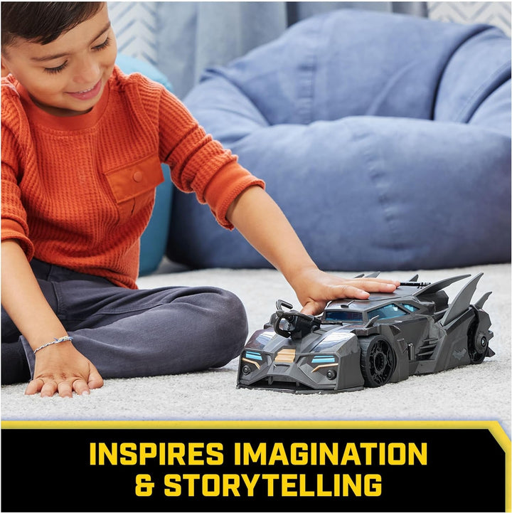 DC Comics Batman Batmobil offroad cu catapultă cu cârlig de prindere și celulă cu grilă în spate, inclusiv figurină Batman de 10 cm, pentru fanii supereroilor cu vârsta de 4 ani și peste Action figures Naty Shop