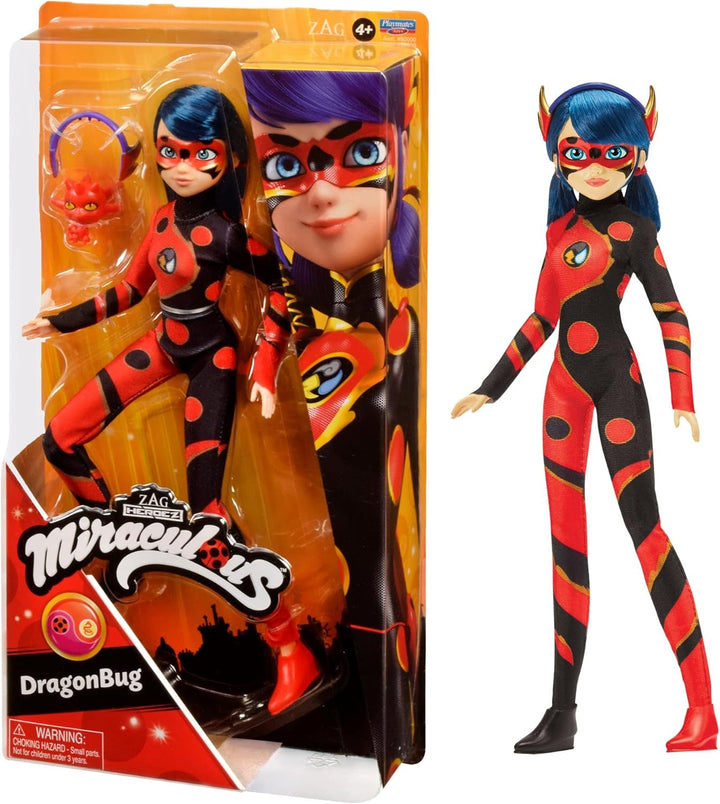 Bandai - Miraculous Ladybug - Doll Marinette Colour Change Surprise - Păpușă articulată Miraculous, 26 Cm + 3 surprize - Model aleatoriu - P50390 Papusi Naty Shop Dragon Bug