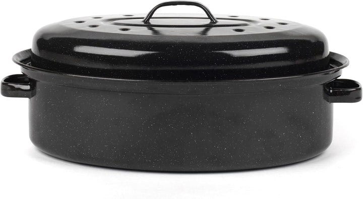 Russell Hobbs CW9161 Romano 34Cm Emaille Bräter - Mit Gitter, Rechteckige Auflaufform Mit Rost, Spülmaschinenfest Ofenform, Grill Auflaufform, Bratform Für Backofen Ofenbeständig Bis 230 Grad Matrite si tavi pentru copt Naty Shop 36Cm Bräter Mit Deckel