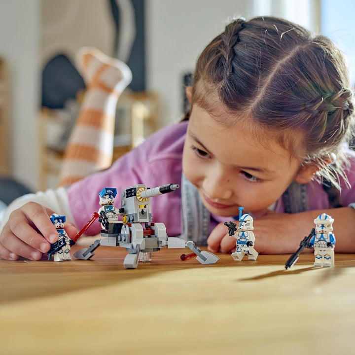 LEGO 75345 Star Wars 501St Clone Troopers Battle Pack Set cu vehicule și 4 figurine, jucărie construibilă cu tun AV-7 anti-vehicul și trăgător cu arc Seturi de constructie Besuche den LEGO-Store