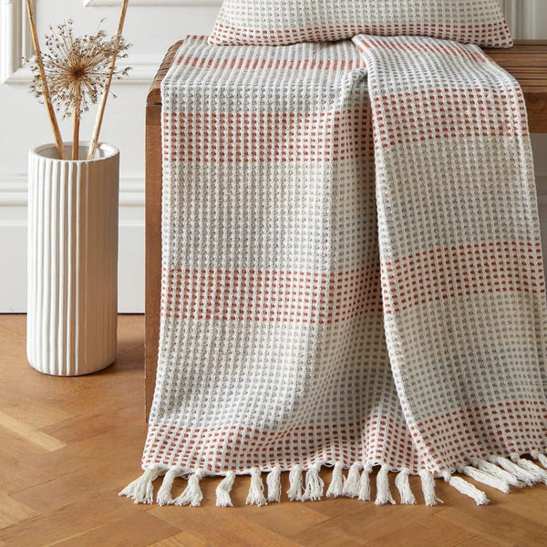 Cuvertură de pat Loft Reva, 100% bumbac reciclat, 130 X 180 cm, Paprika Paturi si Cuverturi Appletree Paprika 130Cm X 180Cm