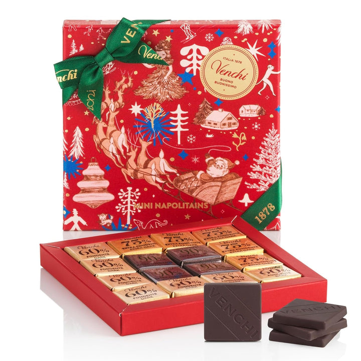 Venchi, Colecția de Crăciun, 230 grame Bomboane de Ciocolata Naty Shop Kleine Geschenkbox