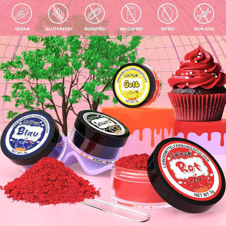Set 4 coloranti alimentari pudra, 4 x 5 grame Coloranti Alimentari Naty Shop